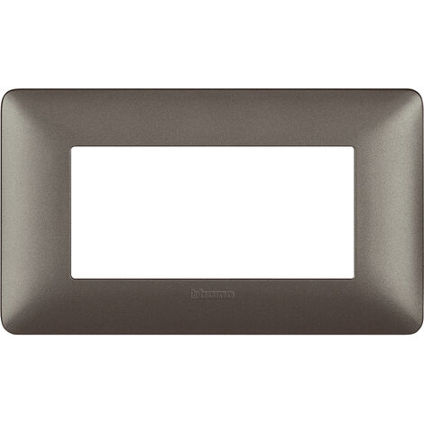 Placca 4 moduli Matix, tecnopolimero, colore acciaio  BTIAM4804IR