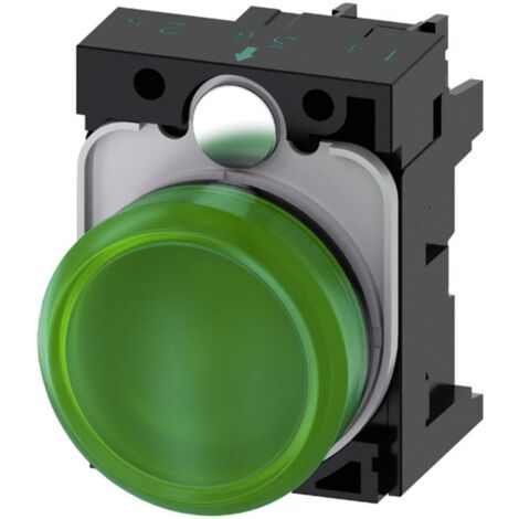 Siemens 3SU1102-6AA40-1AA0 Spia luminosa piatto Verde 24 V/AC, 24 V/DC 1 pz.