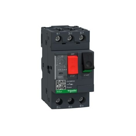 Schneider interruttore salvamotore 1-1,6a magnetotermico adatto al comando e alla protezione gv2me06