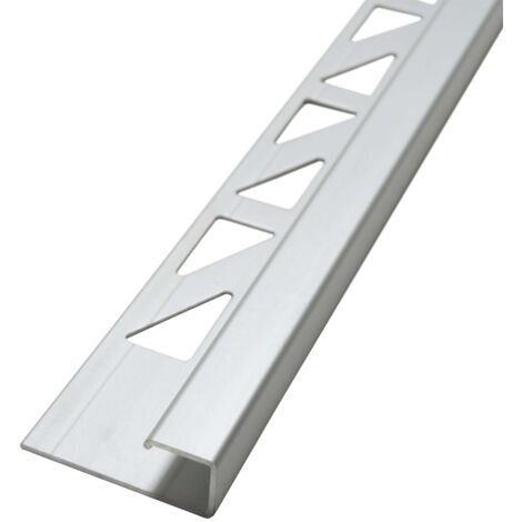 Dalsys Fliesenschiene Eckprofil Quadratprofil Aluminium (eloxiert, Fliesenprofil - Chrom glänzend 2,5m x 8mm, 1 Stück