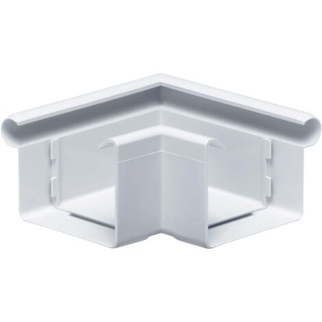 INEFA Rinnenwinkel 90 Grad kastenförmig Außenwinkel, PVC Wulst außen, Verbindungsstück Dachrinnenzubehör, Made in Germany - NW68 / 68mm Weiß
