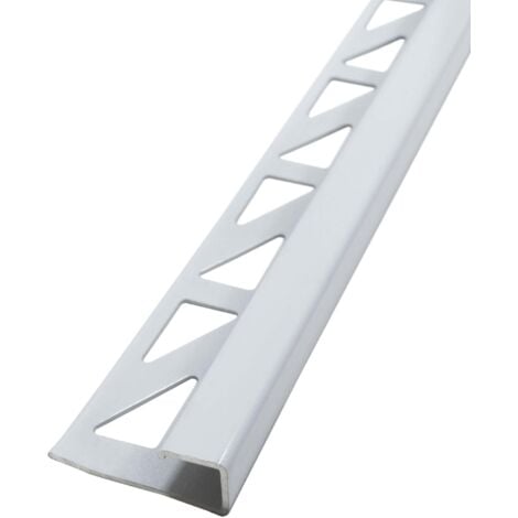 Dalsys Fliesenschiene Eckprofil Aluminium Weiß, Höhe 8mm, Länge 250cm