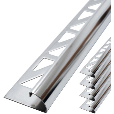 Dalsys Fliesenschiene Viertelkreisprofil Edelstahl, Rundprofil Halbrundprofil Fliesenprofil - Poliert 2,5m x 12,5mm, 5 Stück