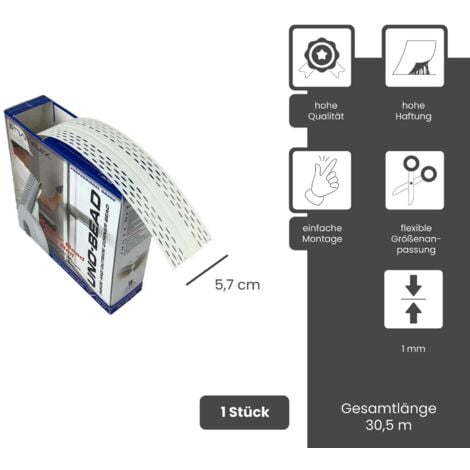 Strait-Flex Kantenprofil UNO-BEAD 222, flex. Winkel Weiß, hoher ...