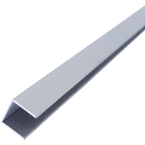 Dalsys U Profil Edelstahl, 1cm Höhe, Fliesenschiene, Übergangsschiene, Übergansprofil, geeignet als Bordüre - Gebürstet 2,5m x 10mm