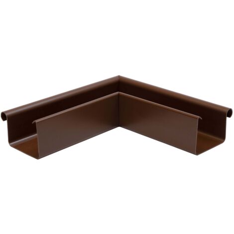 INEFA Rinnenwinkel 90 Grad kastenförmig Außenwinkel, PVC Wulst außen, Verbindungsstück Dachrinnenzubehör, Made in Germany - NW83 / 83mm Braun