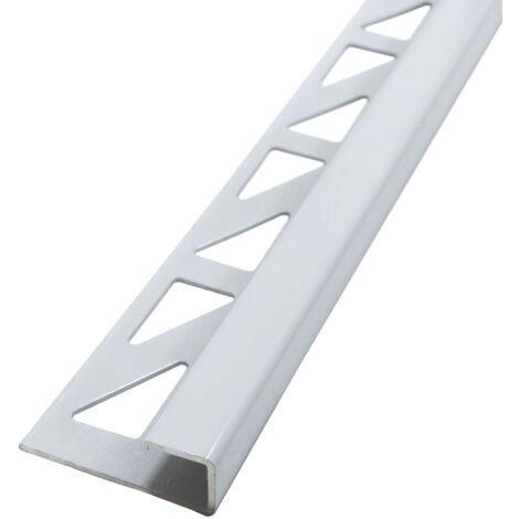 Dalsys Fliesenschiene Eckprofil Quadratprofil Aluminium (eloxiert, Fliesenprofil - Weiß 2,5m x 12,5mm, 1 Stück