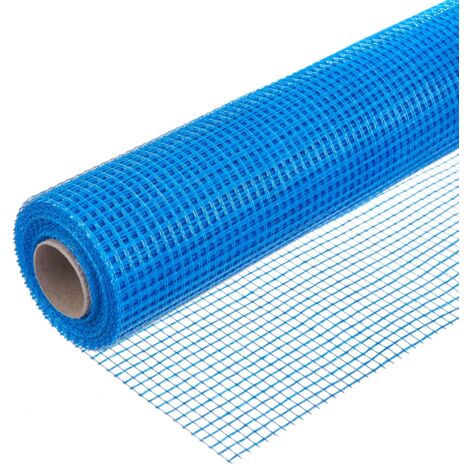 Dalsys Armierungsgewebe universal 105 g/m² Glasfasergewebe Blau, Innenputz und Außenputz, Verhindert Risse in der Putzschicht - Blau 50m, 1 Rolle