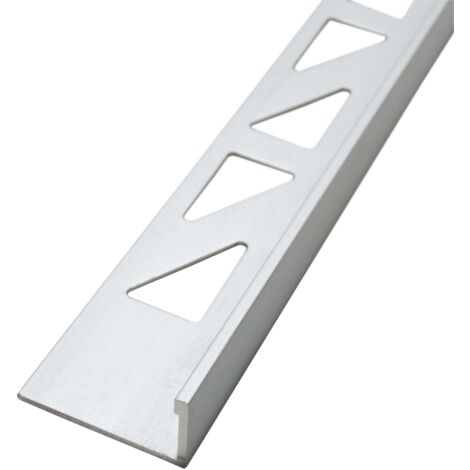 Dalsys Fliesenschiene Winkelprofil Aluminium (eloxiert, Fliesenprofil - Chrom glänzend 2,5m x 12,5mm, 1 Stück