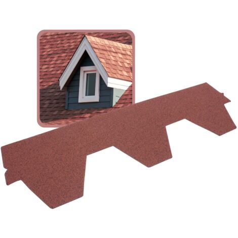 DAPRONA Dachschindeln, Hexagonal Muster 1m x 32cm, 20 Stück, Bitumenschindeldach für Gartenhaus, Carport - Rot