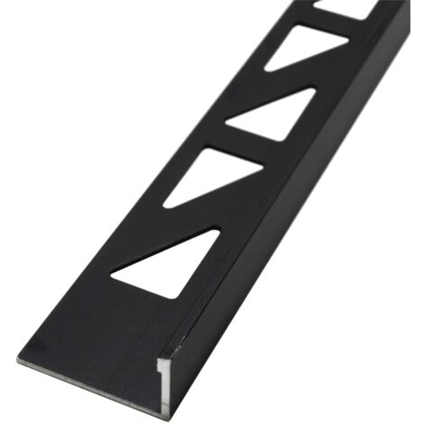 Dalsys Fliesenschiene Winkelprofil Aluminium (eloxiert, Fliesenprofil - Schwarz 2m x 10mm, 1 Stück
