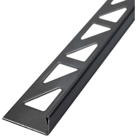 Dalsys Fliesenschiene Fliesenprofil Edelstahl L-Profil, Fliesenprofil - Schwarz gebürstet 2,5m x 8mm, 1 Stück