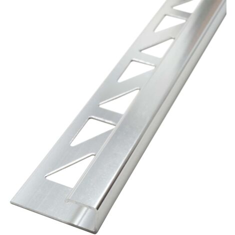 Dalsys Fliesenschiene Eckprofil Quadratprofil Aluminium (eloxiert, Fliesenprofil - Silber matt 2,5m x 12,5mm, 1 Stück
