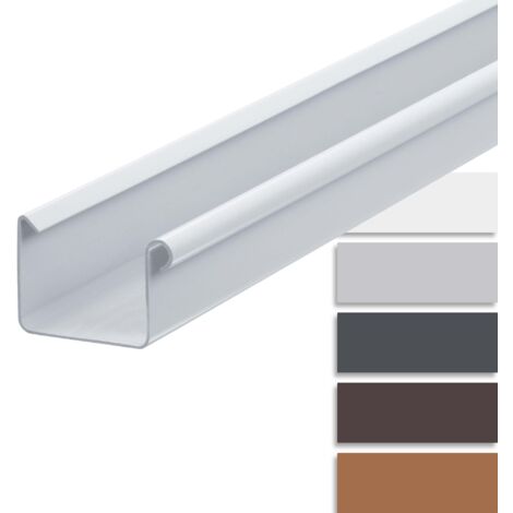 INEFA Dachrinne kunststoff Kastenrinne 200 cm, Dachrinnenzubehör, Regenrinnen PVC , einfache Montage, Made in Germany - NW68 / 68mm Weiß