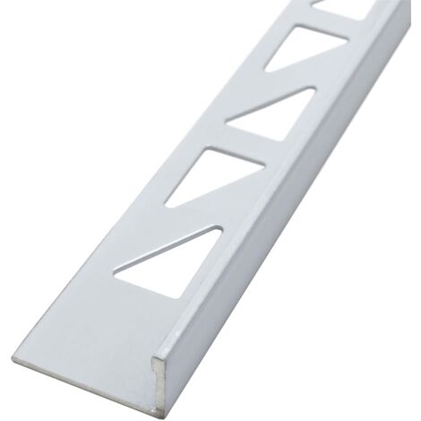 Dalsys Fliesenschiene Winkelprofil Aluminium (eloxiert, Fliesenprofil - Weiß 2,5m x 8mm, 1 Stück