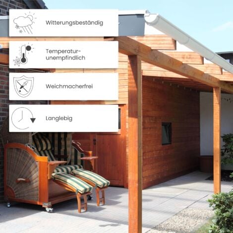 INEFA Dachrinnen Set Gartenhaus, NW100 / 100mm halbrund zwei Dachseiten