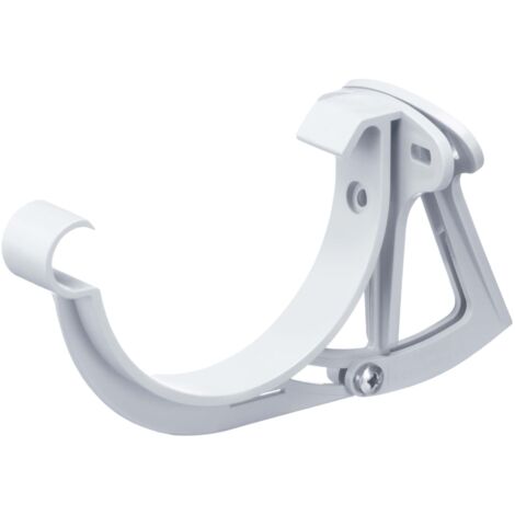INEFA Stirnbretthalter, justierbar, für Dachrinne halbrund Dachrinnenhalter aus PVC-U Kunststoff, Made in Germany - NW125 / 125mm, 1 Stk. Weiß