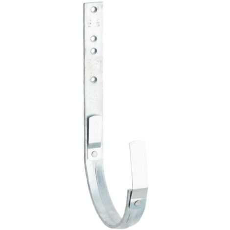 ZAMBELLI Dachrinnenhalter verzinkt Rinneneisen, Rinnenhalter für Dachrinne halbrund, einfach montiert ohne löten, 150mm / 333/6 teilig, Silber
