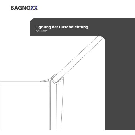 Duschdichtung Anschlagdichtung 135 Grad Transparent für einseitige Duschtür Öffnung, Duschlippe aus PVC, Abdichtung Dusche - für 6mm Glasstärke
