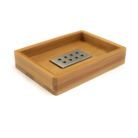 Bambus Seifenschale Handgefertigt – 11,5x8,5x2,2 Cm, Mit Drainage-Schlitzen, Natürlich