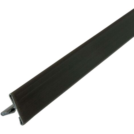 Dalsys T Profil Edelstahl, Fliesenschiene 2,5m, Übergangsschiene, Übergansprofil Edelstahl, V2A Edelstahl - Schwarz, gebürstet 2,5m x 25mm