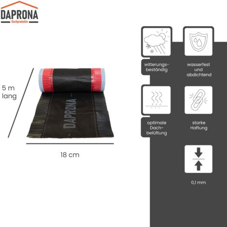 DAPRONA Firstband Alu 5m Rot 4 Rollen Schwarz, 1 Rolle - 180mm