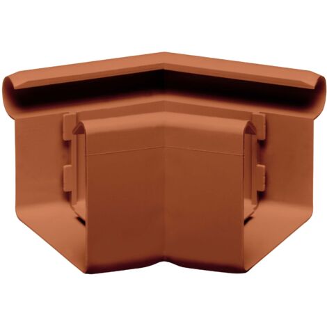 INEFA Rinnenwinkel 135 Grad kastenförmig Außenwinkel, PVC Wulst außen, Verbindungsstück Dachrinnenzubehör, Made in Germany - NW68 / 68mm Braun