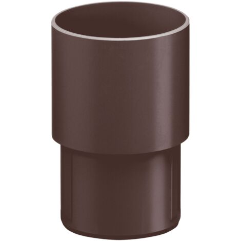 INEFA Fallrohr Verbinder, PVC Ablaufrohrverbinder Dachrinnenzubehör, einfache Steckmontage, Made in Germany - DN50 / 50mm Dunkelbraun