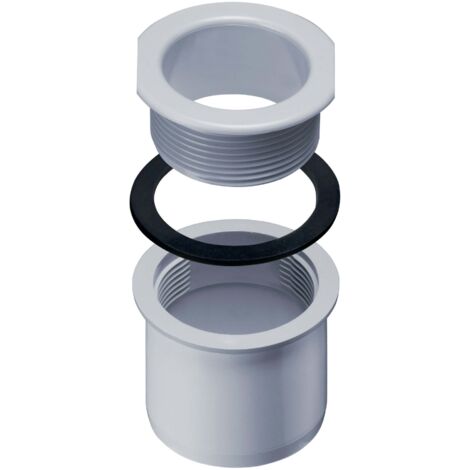 INEFA Ablaufstutzen zum Schrauben für Kastenrinne, PVC Einhangstutzen Dachrinnenzubehör, einfache Montage, Made in Germany - NW115/DN100 Grau