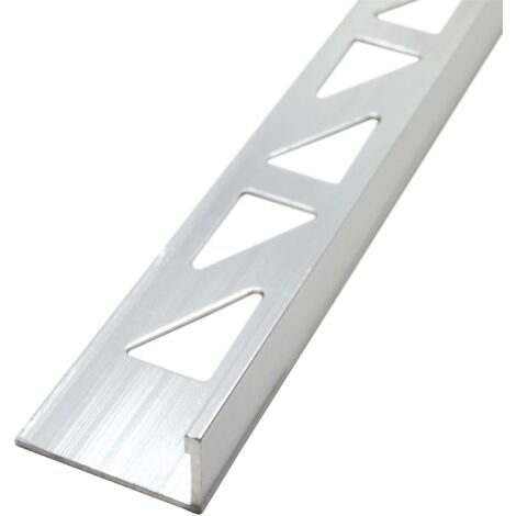 Dalsys Fliesenschiene Winkelprofil Aluminium (eloxiert, Fliesenprofil - Silber matt 2,5m x 8mm, 1 Stück