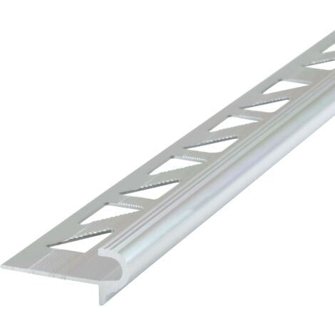 Treppenkantenprofil Fliesenschiene - 2.5m, Höhe 10mm Silber