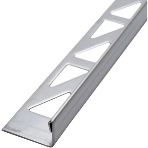 Dalsys Fliesenschiene Fliesenprofil Edelstahl L-Profil, Fliesenprofil - Gebürstet 2,5m x 8mm, 1 Stück