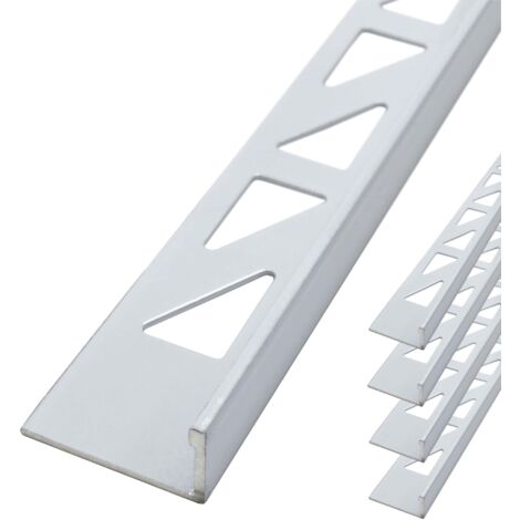 Dalsys Fliesenschiene Winkelprofil Aluminium (eloxiert, Fliesenprofil - Weiß 2,5m x 10mm, 5 Stück