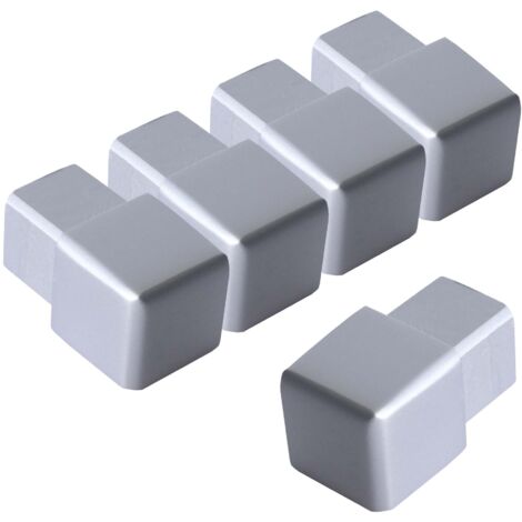 Dalsys Endstück für Fliesenschiene Quadratprofil Aluminium (eloxiert), Fliesenprofil - Chrom glänzend 12,5mm, 5 Stück