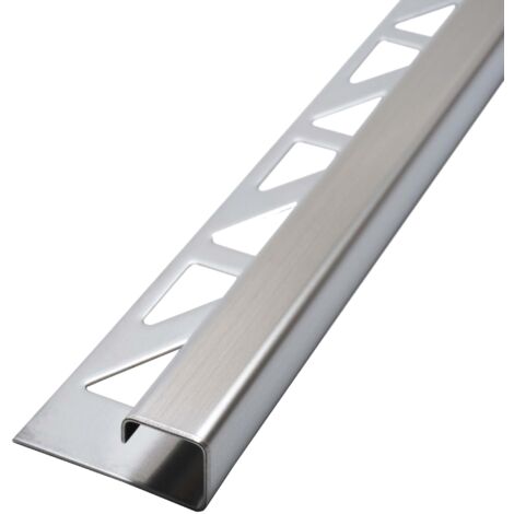 Dalsys Fliesenschiene Eckprofil Quadratprofil Edelstahl, Fliesenprofil - Gebürstet 2,5m x 12,5mm, 1 Stück