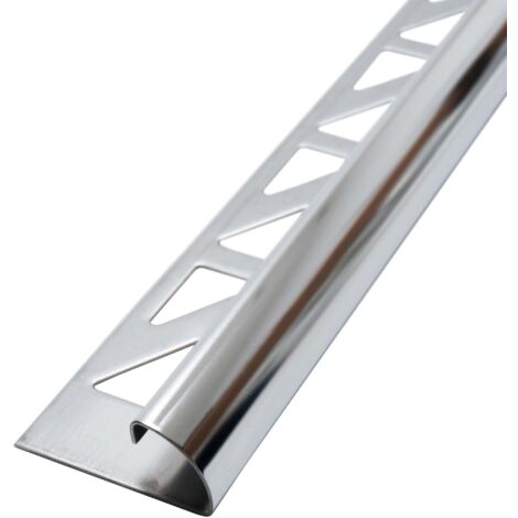 Dalsys Fliesenschiene Viertelkreisprofil Edelstahl, Rundprofil Halbrundprofil Fliesenprofil - Poliert 2,5m x 10mm, 1 Stück