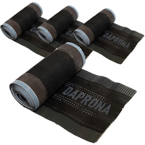 DAPRONA Firstband, Firstrolle Alu Super Vent 5m, Rollfirst für eine optimale Dachfirst Abdeckung, Super Butylkleber - Anthrazit, 4 Rollen, 320mm