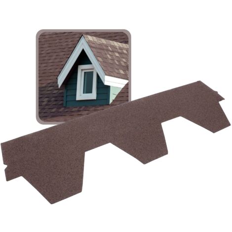 DAPRONA Dachschindeln, Hexagonal Muster 1m x 32cm, 20 Stück, Bitumenschindeldach für Gartenhaus, Carport - Braun