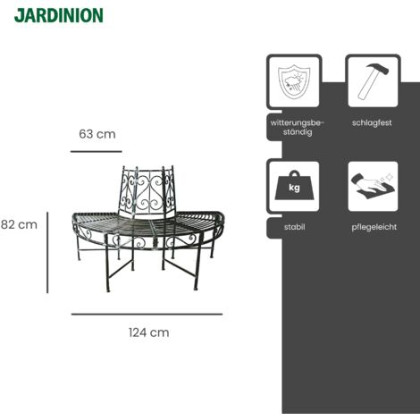 BaumbankHalbkreis Sitz Gartenbank Pulverbeschichtet RostOptik 124 x