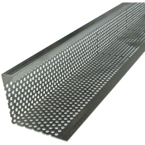Kiesfangleiste Aluminium, Kiesleiste Materialstärke 1,5mm 200cm, Stärke 1,5 mm Silber, Lochblech Aluminium, Abschlussleiste für Terrasse und Balkon geeignet