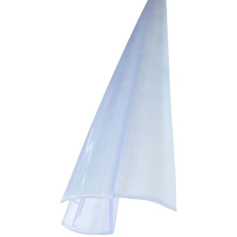 Duschdichtung Spaltdichtung, Türdichtung Transparent für Glas Duschtür, Weichlippe mit leichter Wölbung, Duschlippe aus PVC - für 6mm Glasstärke