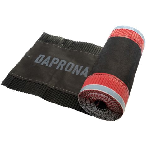 DAPRONA Firstband Alu 5m, Firstrolle, Gratband, Rollfirst, Dachabdichtung, Dachbelüftungsband - Schwarz, 1 Rolle - 390mm