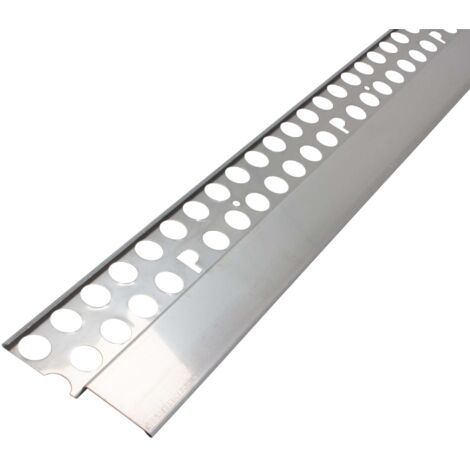 PROTEKTOR Noppenbahn Abschlussprofil Außenputz Silber Sockelprofil, Abdeckprofil für Noppenfolie, Grundmauerschutz -250cm 10 Stück