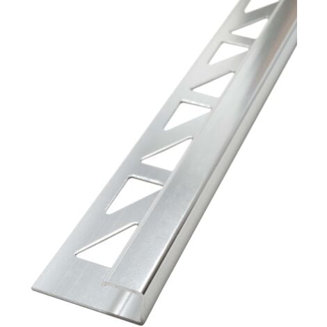Einklebe-Sockelleiste für Designbeläge, Höhe: 100 mm, Breite: 11 mm,  Aluminium (silber eloxiert), gebohrt, Typ: 464