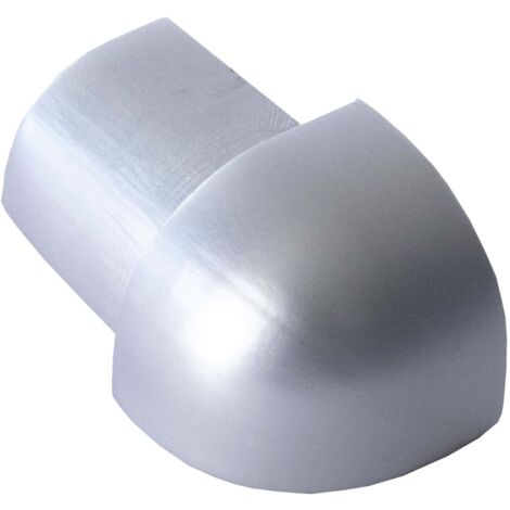 Dalsys Außeneck für Fliesenschiene Aluminium (eloxiert) Viertelkreisprofil, Fliesenprofil - 10mm, 1 Stück Chrom glänzend (1/5)