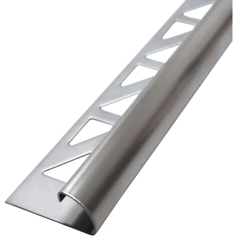 Dalsys Fliesenschiene Viertelkreisprofil Edelstahl, Rundprofil Halbrundprofil Fliesenprofil - Gebürstet 2,5m x 10mm, 1 Stück