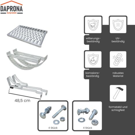 DAPRONA Laufrost Set für gewellte Dachziegel Silber, 40cm