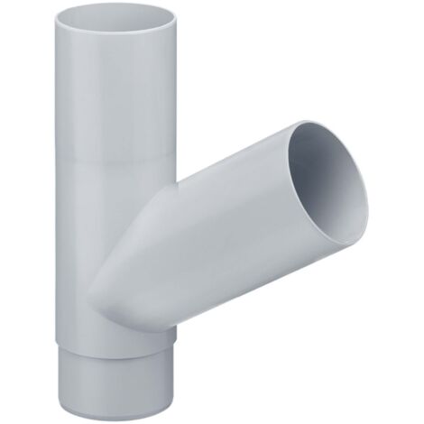 INEFA Abzweiger Fallrohr 60 Grad, PVC Zubehör Fallrohr Kunststoff, einfache Steckmontage, Made in Germany - DN85/85 Grau (1/5)