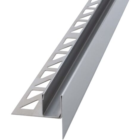 Dalsys Gefällekeil Dusche, Silber U-Profil zur Glasaufnahme für ebenerdige Dusche, aus korrosionsbeständigem V2A Edelstahl - 98cm, Höhe 19mm, Rechts