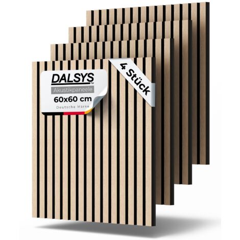 Dalsys Akustikpaneel - 60x60cm. 4 Stück Eiche hell